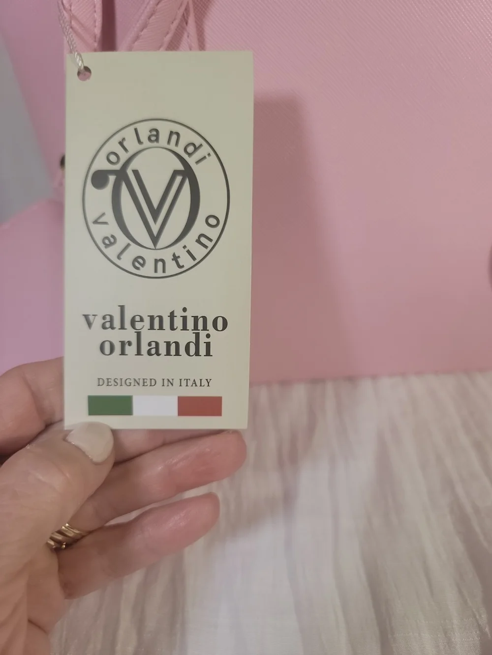 Valentino Orlandi Pink Tote with Pouch NWT
